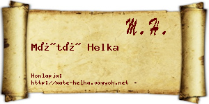Máté Helka névjegykártya